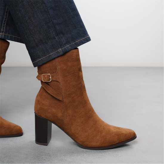 Дамски Боти Wheres That From Block Boot Ld61 Cognac LY Suede 
