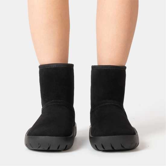 Golddigga Боти Snug Womens Classic Slip On Ankle Boots Black Дамски ботуши