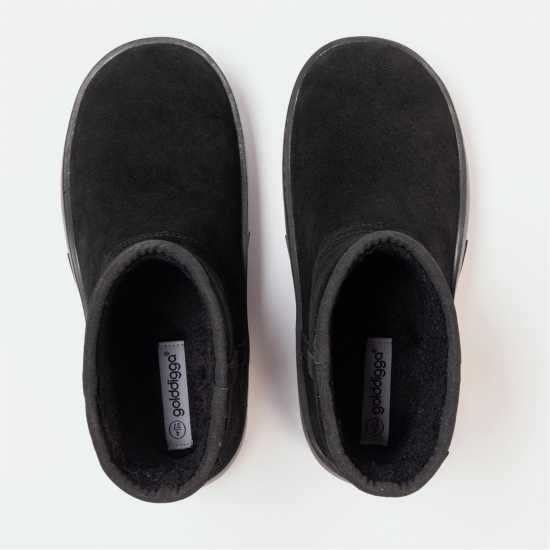 Golddigga Боти Snug Womens Classic Slip On Ankle Boots Black Дамски ботуши