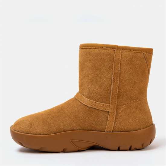 Golddigga Боти Snug Womens Classic Slip On Ankle Boots Chestnut Дамски ботуши