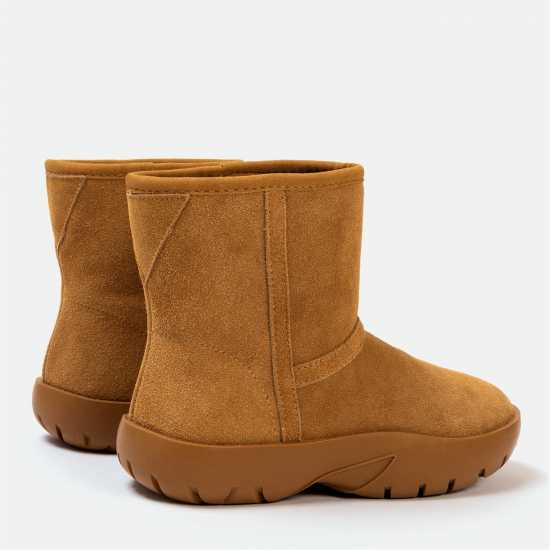 Golddigga Боти Snug Womens Classic Slip On Ankle Boots Chestnut Дамски ботуши