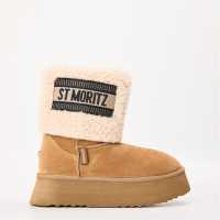 Steve Madden Ботуши С Топла Подплата Women's St. Moritz Snug Boots Chestnut 