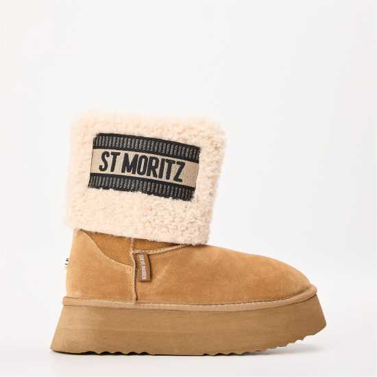 Steve Madden Ботуши С Топла Подплата Women's St. Moritz Snug Boots Chestnut 