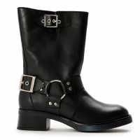 Steve Madden Боти С Ток Women's Blessing Ankle Heeled Boots Black Lthr