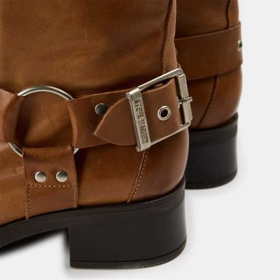 Steve Madden Боти С Ток Women's Blessing Ankle Heeled Boots Tan Lthr Steve Madden Боти С Ток Women's Blessing Ankle Heeled Boots Tan Lthr