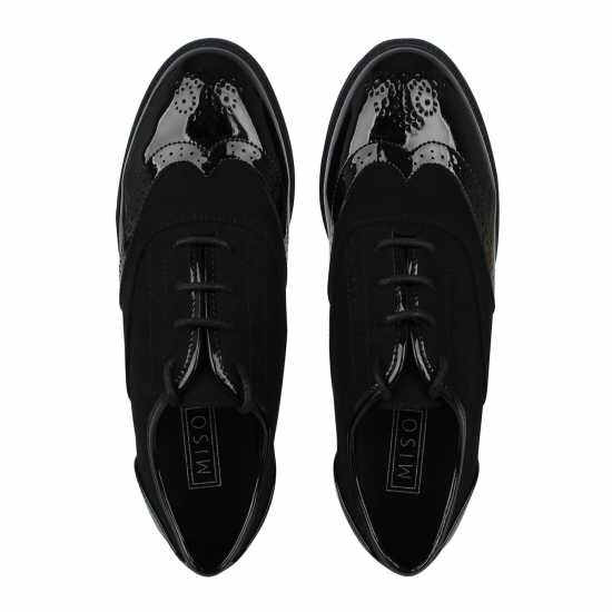 Miso Bobbi Brogues Ladies Черен Патент Дамски обувки