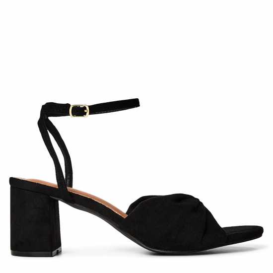 Where’S Block Heel Ruched Buckle Sandal  