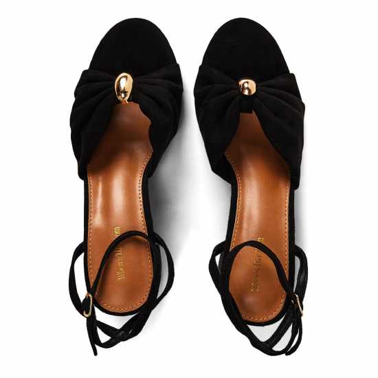 Where’S Block Heel Ruched Buckle Sandal  