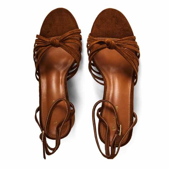 Wheres That From Where’S Knotted Block Heel Sandal With Ankle Strap  