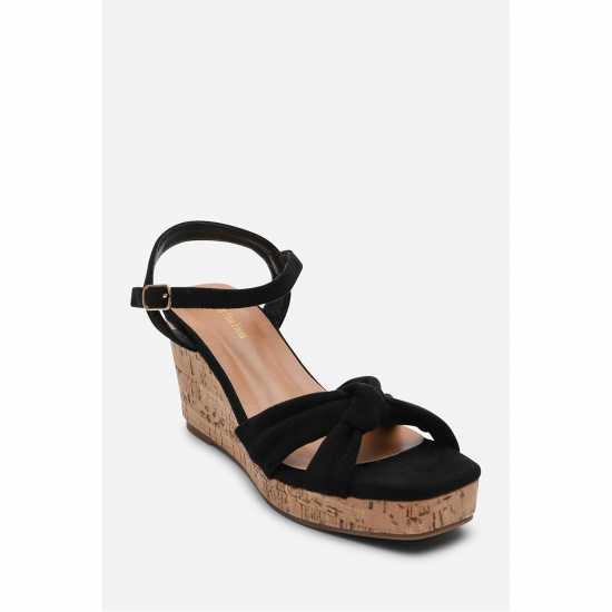 Where’S Platform Knot Detail Wedge Sandals Where’S Platform Knot Detail Wedge Sandals