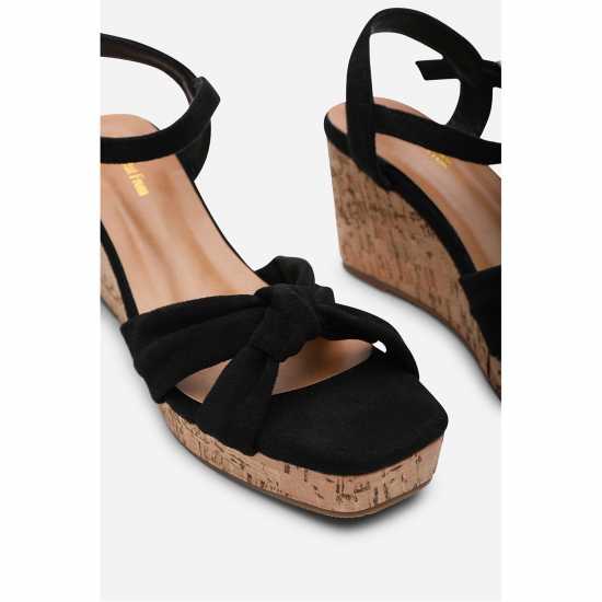 Where’S Platform Knot Detail Wedge Sandals Where’S Platform Knot Detail Wedge Sandals