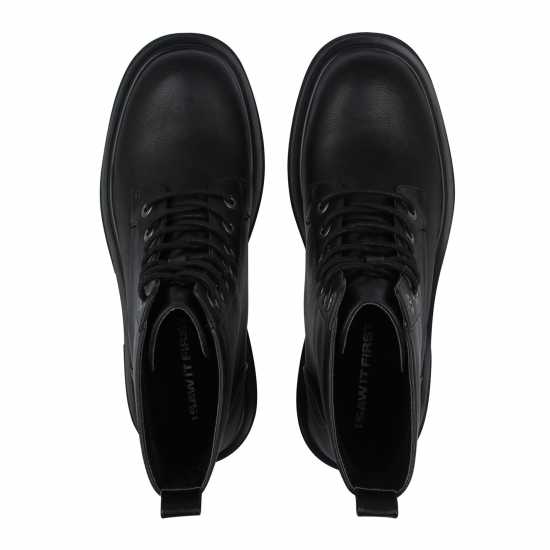 Дамски ботуши I Saw It First Lace Up Faux Leather Boots I Saw It First Lace Up Faux Leather Boots Дамски ботуши