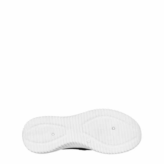 Wide Fit Knit Slip On Trainer Black/White Дамски маратонки