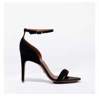 Reiss Paula Strappy Heeled Sandals Black Suede Дамски обувки