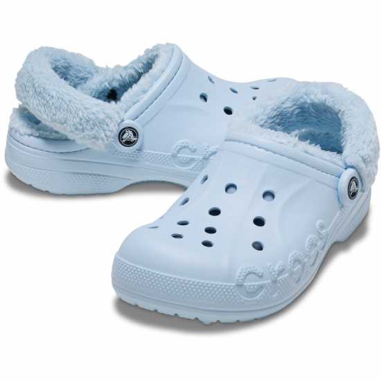 Crocs Baya Lined Fuzz Strap Mule Slippers Минерален син 