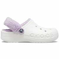 Crocs Baya Lined Fuzz Strap Mule Slippers Бяло/Лаванда Crocs Baya Lined Fuzz Strap Mule Slippers Бяло/Лаванда