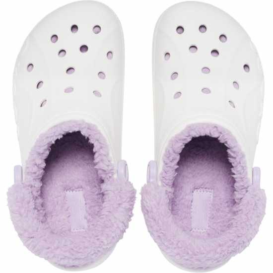 Crocs Baya Lined Fuzz Strap Mule Slippers Бяло/Лаванда 
