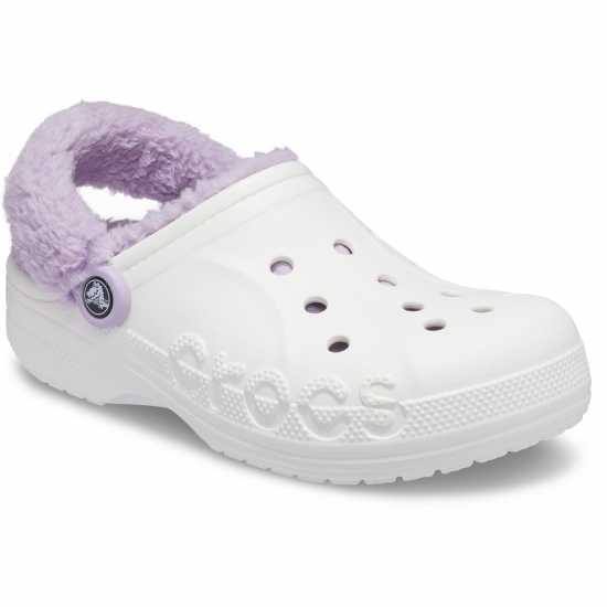 Crocs Baya Lined Fuzz Strap Mule Slippers Бяло/Лаванда 