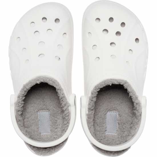 Crocs Women's Baya Lined Mule Slippers White/Grey Crocs Women's Baya Lined Mule Slippers White/Grey