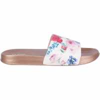 Fabric Womens Sliders Rose Floral Дамски сандали и джапанки