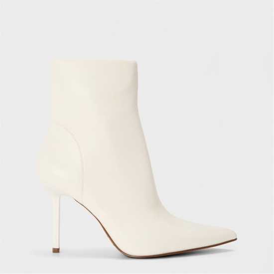 Steve Madden Боти С Ток Women's Lyanna Ankle Heeled Boots Coconut Milk 