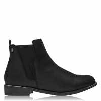 Down To Earth Brushed Pu Gusset Ankle Boot Black Дамски ботуши