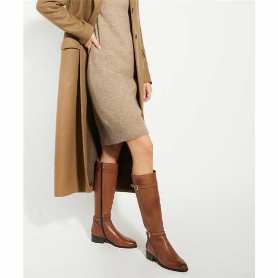 Дамски Високи Ботуши Dune London Tepi Knee High Boots Кафяво Дамски ботуши