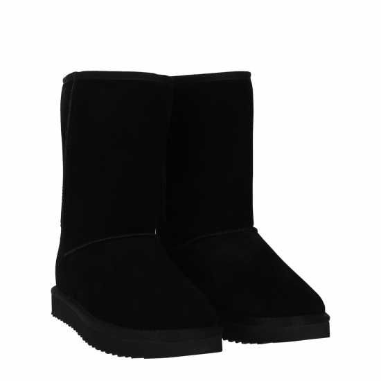 Ботуши С Топла Подплата Jack Wills High Snug Boots Black Дамски ботуши