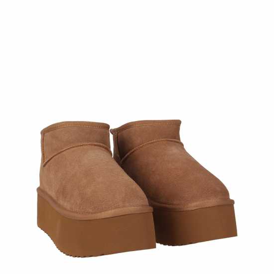 Ботуши С Топла Подплата Jack Wills Platform Snug Boots Tan Дамски ботуши