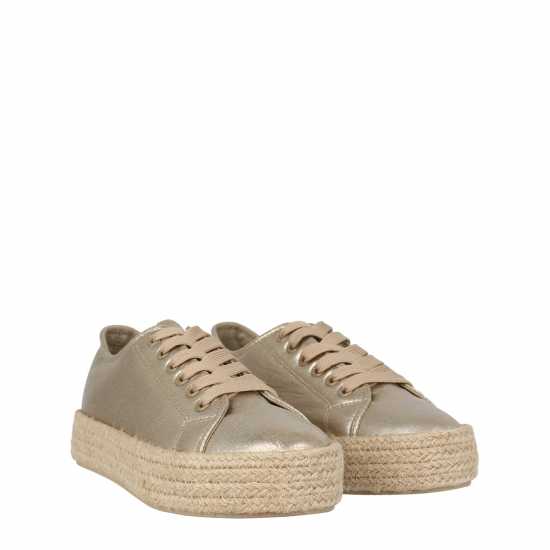 Ultimate Comfort Chunky Espadrille Trainer Gold Дамски обувки
