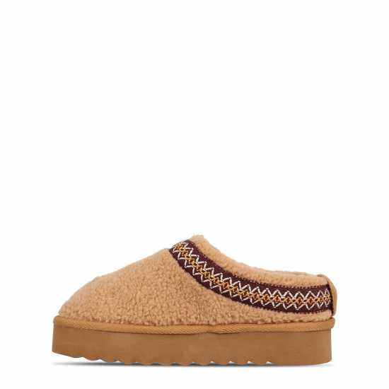 Боти Be You Borg Trim Mule Flat Ankle Boots Кафяво 