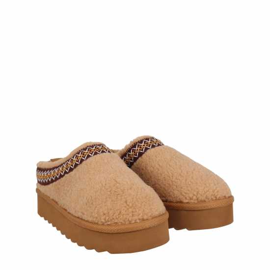 Боти Be You Borg Trim Mule Flat Ankle Boots Кафяво 