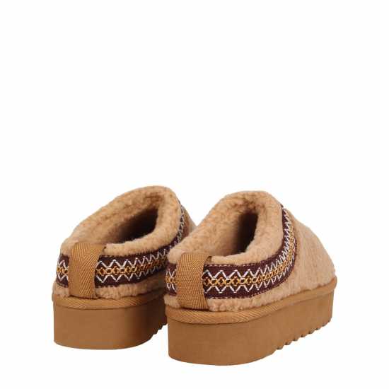 Боти Be You Borg Trim Mule Flat Ankle Boots Кафяво 