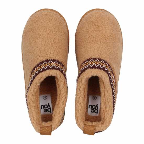 Боти Be You Borg Trim Mule Flat Ankle Boots Кафяво 