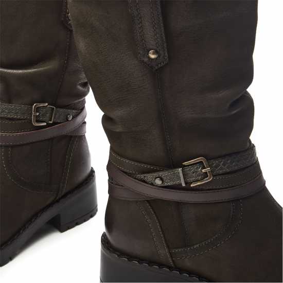 Moda In Pelle Боти Women's Beckette Khaki Nubuck Flat Ankle Boots  