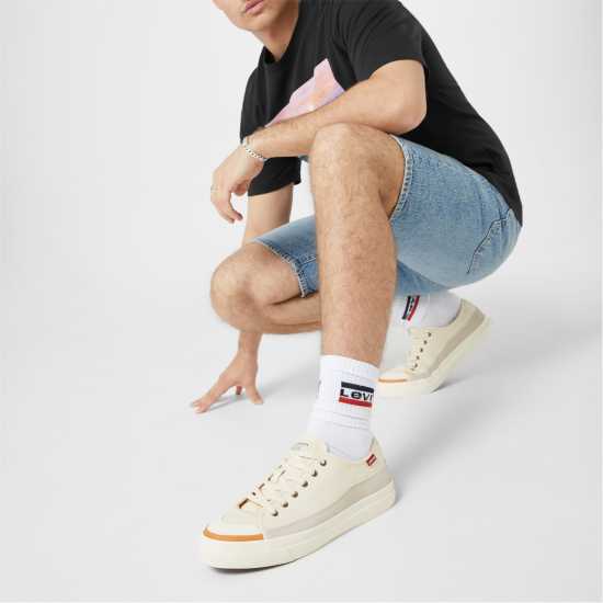 Levis Ниски Мъжки Маратонки Square Canvas Low Trainers Mens  