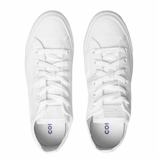 Мъжки маратонки Converse Lifestyle Chuck Taylor All Star Mono Canvas Trainers Бяло 137 Converse Lifestyle Chuck Taylor All Star Mono Canvas Trainers Бяло 137 Мъжки маратонки
