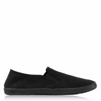 Slazenger Платнени Обувки Mens Slip On Canvas Shoes Black Мъжки текстилни маратонки и платненки