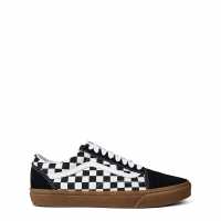 Vans Платнени Ниски Обувки Old Skool Canvas Low Top Mens Chekr Blk 