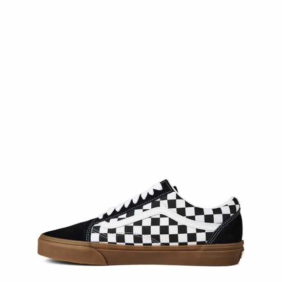 Vans Платнени Ниски Обувки Old Skool Canvas Low Top Mens Chekr Blk 
