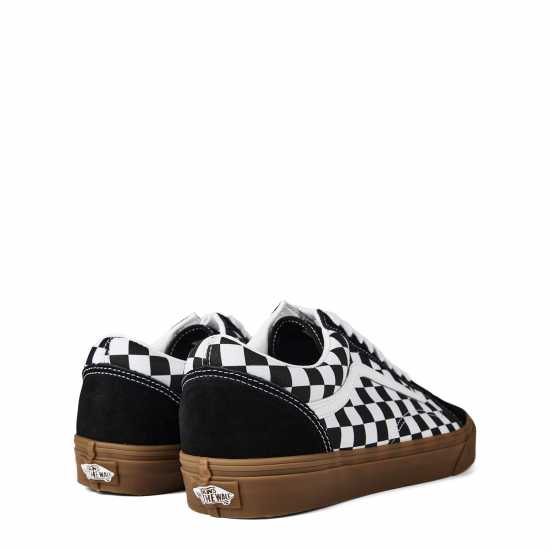 Vans Платнени Ниски Обувки Old Skool Canvas Low Top Mens Chekr Blk 