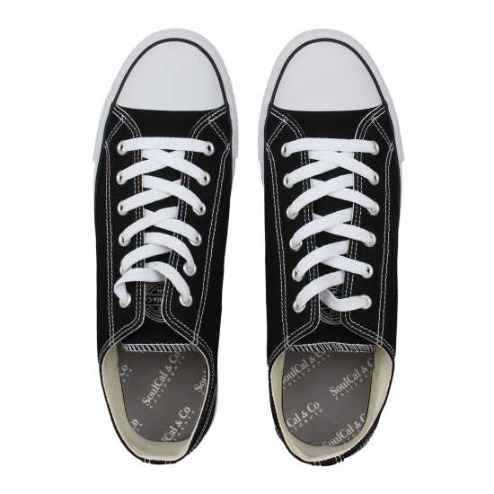 Soulcal Ниски Мъжки Маратонки Canvas Low Trainers Mens Черно Мъжки текстилни маратонки и платненки
