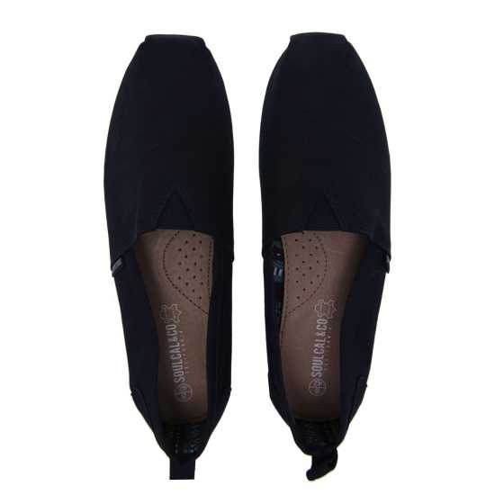 Soulcal Long Beach Canvas Slip Ons Mens Морска синьо Мъжки текстилни маратонки и платненки