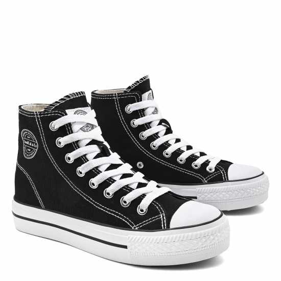 Soulcal Платнени Кецове Canvas High Top Platform Trainers Womens Черно/Бяло Дамски платненки и гуменки