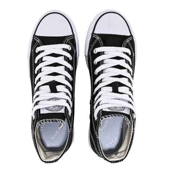 Soulcal Платнени Кецове Canvas High Top Platform Trainers Womens Черно/Бяло Дамски платненки и гуменки