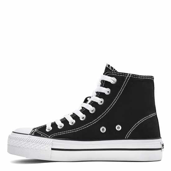 Soulcal Платнени Кецове Canvas High Top Platform Trainers Womens Черно/Бяло Дамски платненки и гуменки