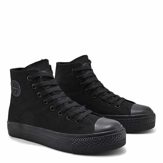 Soulcal Платнени Кецове Canvas High Top Platform Trainers Womens Черно/Черно Дамски платненки и гуменки
