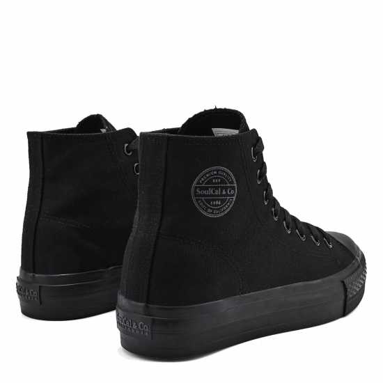Soulcal Платнени Кецове Canvas High Top Platform Trainers Womens Черно/Черно Дамски платненки и гуменки