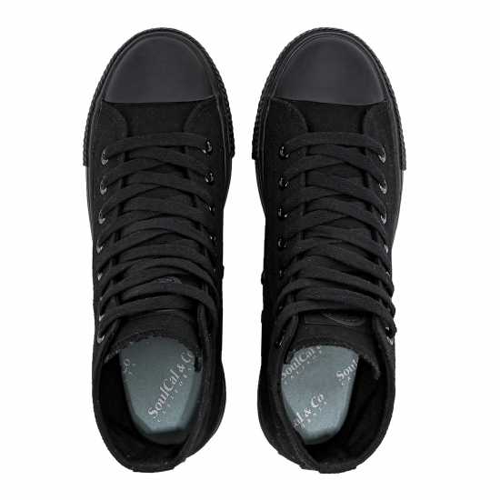 Soulcal Платнени Кецове Canvas High Top Platform Trainers Womens Черно/Черно Дамски платненки и гуменки