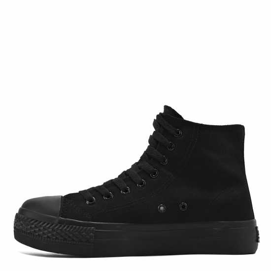 Soulcal Платнени Кецове Canvas High Top Platform Trainers Womens Черно/Черно Дамски платненки и гуменки
